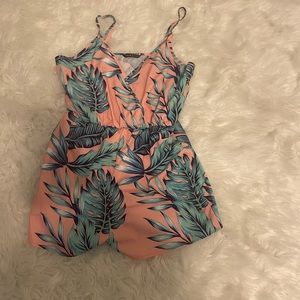 Pink floral romper size large